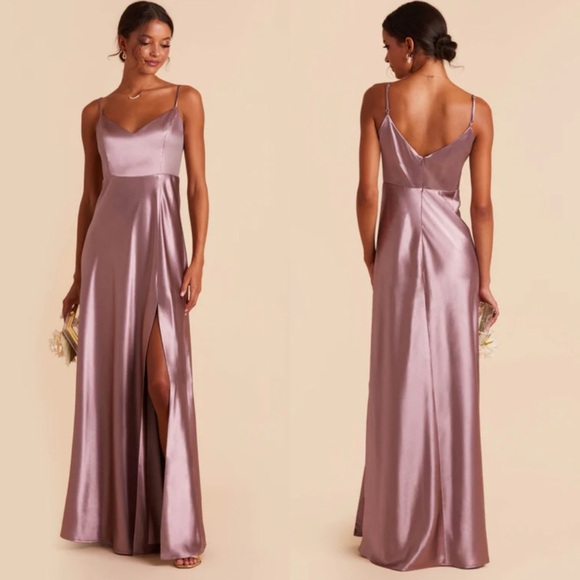 Birdy Grey Dresses & Skirts - Birdy Grey Jay Dark Mauve Satin Gown Bridesmaid Dress Formal Large